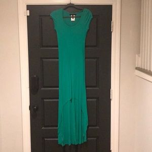 Green bcbg high low dress